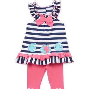 White Stripe Fish Tunic & Leggings